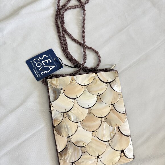 Women's clutch Sea Cove Mother of pearl handmade crossbody bag - Picture 8 of 12